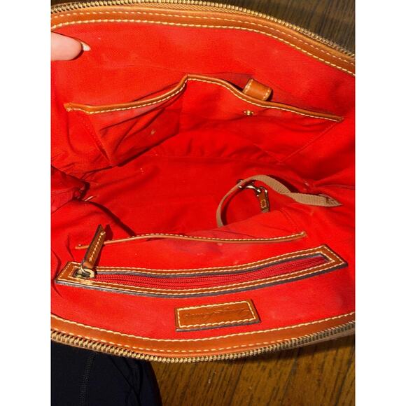 Dooney & Bourke Satchel Bag Womens Brown Pebbled Leather Zip Crossbody Purse - Picture 10 of 15
